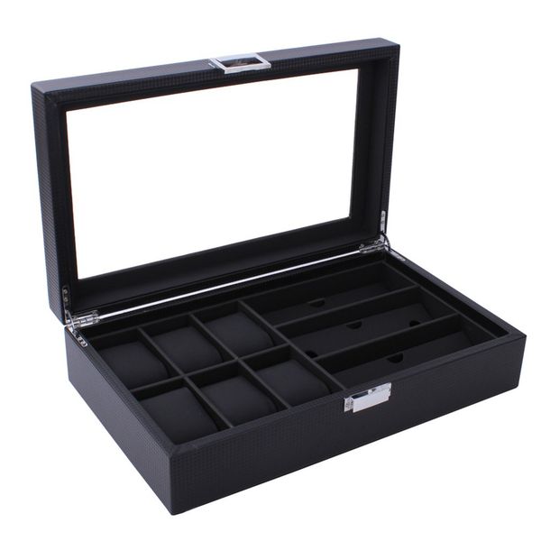 high class carbon fiber 6+3 mix grids watch box case sunglasses holder storage jewelry collection glasses watch display holder, Black;blue
high class carbon fiber 6+3 mix grids watch box case sunglasses holder storage jewelry collection glasses watch display holder, Black;blue
