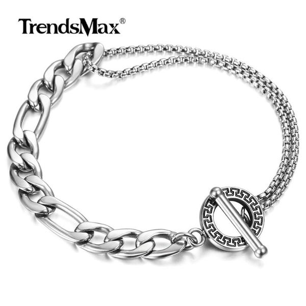 link, chain design 2 chains lariat bracelet for men women gold stainless steel box figaro bracelets male jewelry tbsm01, Black
link, chain design 2 chains lariat bracelet for men women gold stainless steel box figaro bracelets male jewelry tbsm01, Black