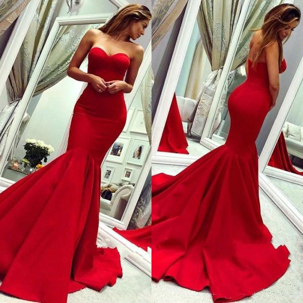 Bright Red Mermaid Evening Dresses Sweep Train Formal Occasion Dresses Backless Prom Party Gowns Custom Made
Bright Red Mermaid Evening Dresses Sweep Train Formal Occasion Dresses Backless Prom Party Gowns Custom Made
