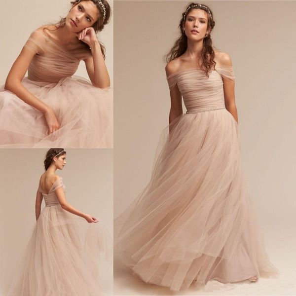 setwell off shoulder a-line summer beach wedding dresses sleeveless backless floor length pleated tulle bridal gown with belt, White
setwell off shoulder a-line summer beach wedding dresses sleeveless backless floor length pleated tulle bridal gown with belt, White