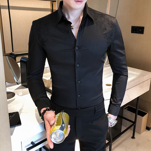 fashion luxury royal shirt korean style men baroque night club chemise homme manche longue slim fit male casual dress shirt, White;black
fashion luxury royal shirt korean style men baroque night club chemise homme manche longue slim fit male casual dress shirt, White;black