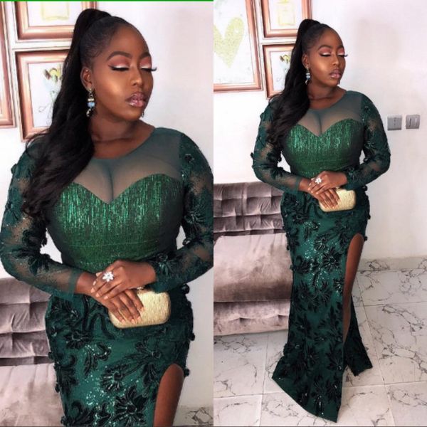 gorgeous sequins dark green bling prom dresses ruffle front split evening dresses zipper back long sleeves party gowns, Black;red
gorgeous sequins dark green bling prom dresses ruffle front split evening dresses zipper back long sleeves party gowns, Black;red