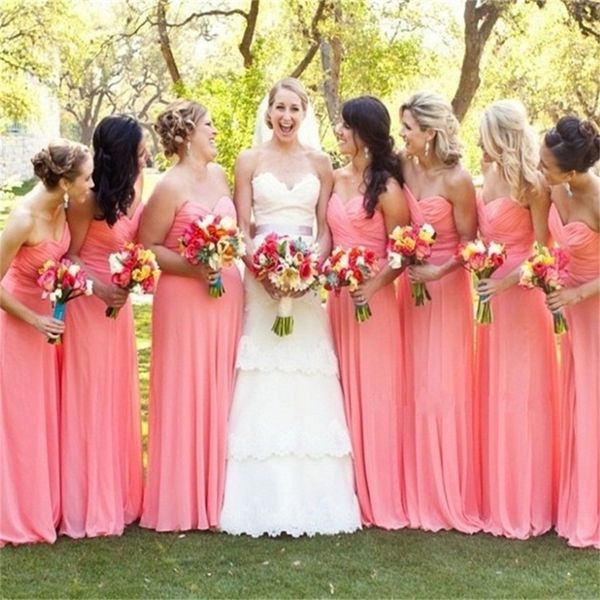 elegant 2019 coral bridesmaid dresses long sweetheart neckine ruched bodice a line long chiffon beach wedding party dresses cheap, White;pink
elegant 2019 coral bridesmaid dresses long sweetheart neckine ruched bodice a line long chiffon beach wedding party dresses cheap, White;pink
