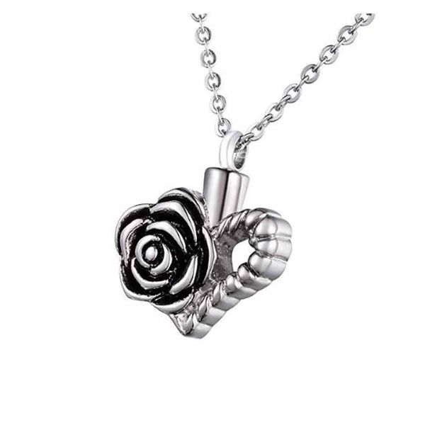 cremation jewelry rose flower urn necklace memorial ash keepsake pendant, Silver
cremation jewelry rose flower urn necklace memorial ash keepsake pendant, Silver