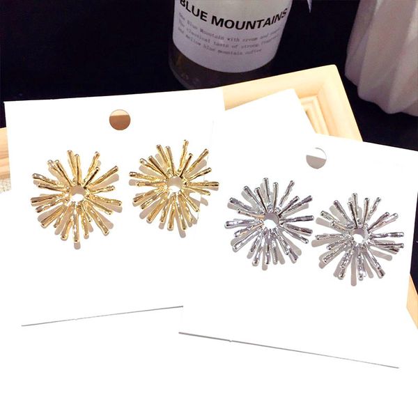fashion metal firework stud earrings for women irregular sun flower big earrings gold color statement party brincos, Silver
fashion metal firework stud earrings for women irregular sun flower big earrings gold color statement party brincos, Silver