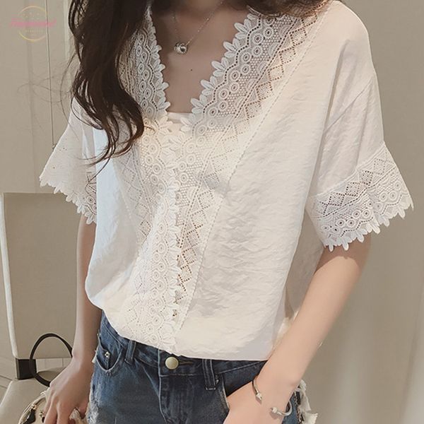 fashion lace women blouses shirt summer short sleeve women hollow lace blouse women shirt female blusas femininas, White
fashion lace women blouses shirt summer short sleeve women hollow lace blouse women shirt female blusas femininas, White