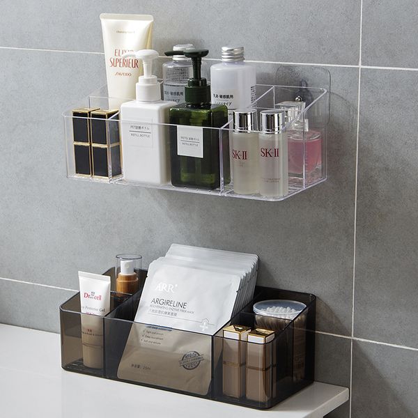 high plastic makeup holder case storage box wall mount bathroom storage cosmetic multi grids large capacity with stickers
high plastic makeup holder case storage box wall mount bathroom storage cosmetic multi grids large capacity with stickers