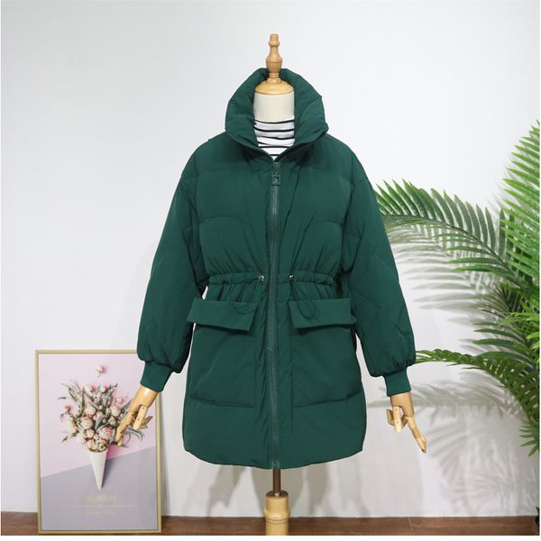 2019 winter women 90% white duck down jacket loose big pocket zipper long down coat large outwear warm thick parka, Black
2019 winter women 90% white duck down jacket loose big pocket zipper long down coat large outwear warm thick parka, Black