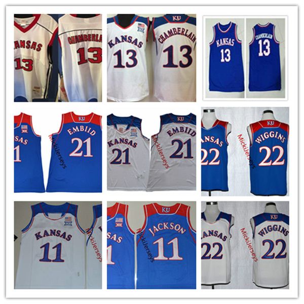 ncaa kansas jayhawks joel embiid college basketball jersey 11 josh jackson 13 wilt chamberlain 22 andrew wiggins kansas jayhawks jerseys s-3, Black 
ncaa kansas jayhawks joel embiid college basketball jersey 11 josh jackson 13 wilt chamberlain 22 andrew wiggins kansas jayhawks jerseys s-3, Black