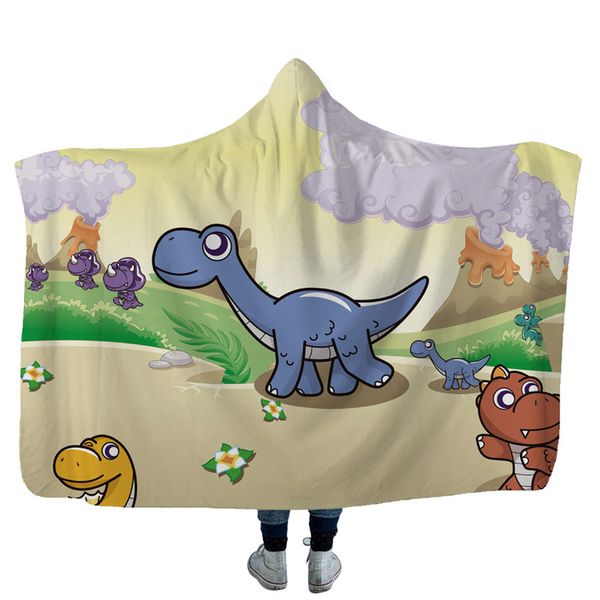

winter wearable hoodie blanket decorative fluffy plush animal dinosaur sofa coat throw hooded blanket childs adults xmas gift