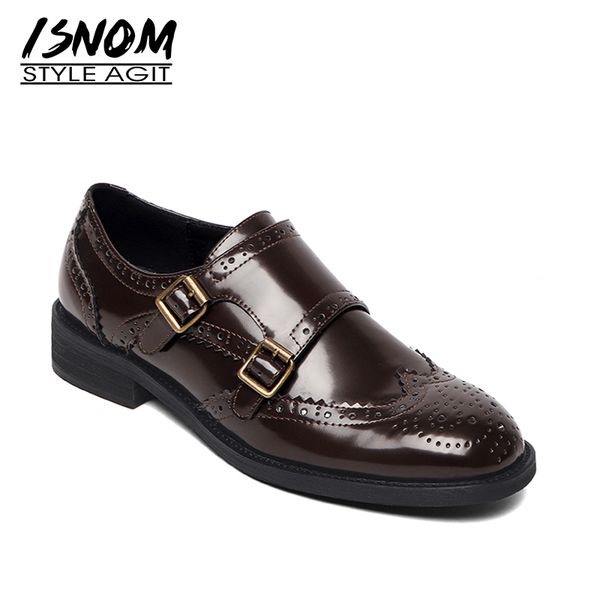 isnom double buckle strap flats cut-out oxfords vintage cow leather flats women 2020, Black
isnom double buckle strap flats cut-out oxfords vintage cow leather flats women 2020, Black
