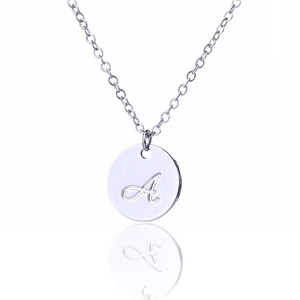 oscenlife small script initial necklace silver initial disc necklaces 
oscenlife small script initial necklace silver initial disc necklaces