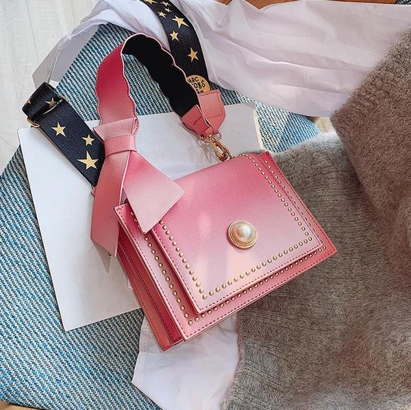 the est brand recommended ladies gradient color square bag designer bow pearl rivet shoulder messenger bag sweet and lovely in
the est brand recommended ladies gradient color square bag designer bow pearl rivet shoulder messenger bag sweet and lovely in