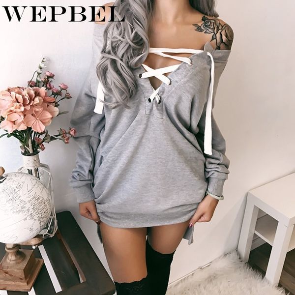 wepbel lace-up pocket sweatshirt women solid colar dress low cut autumn and winter deep v neck side split long sleeve dress, Black
wepbel lace-up pocket sweatshirt women solid colar dress low cut autumn and winter deep v neck side split long sleeve dress, Black