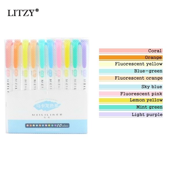 double headed highlighter marker pen japanese fluorescent pen 5/10/25 colored drawing pens for school scribble stationery, Black;red 
double headed highlighter marker pen japanese fluorescent pen 5/10/25 colored drawing pens for school scribble stationery, Black;red