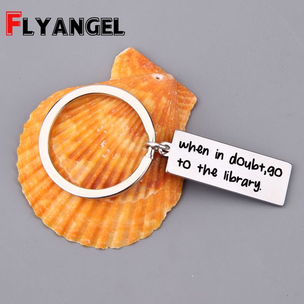 library keychain engraved when in doubt go to the library keyring inspirational gift for book lover fashion charm bag tag, Silver
library keychain engraved when in doubt go to the library keyring inspirational gift for book lover fashion charm bag tag, Silver