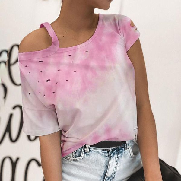 cysincos women tshirt tie dye print summer short sleeve casual tees off shoulder t-shirt o-neck loose women hole shirt, White
cysincos women tshirt tie dye print summer short sleeve casual tees off shoulder t-shirt o-neck loose women hole shirt, White