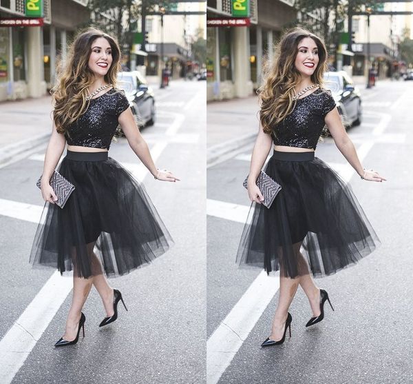 simple black short two pieces prom homecoming dresses jewel neck short sleeves sequins tulle a line pleated cocktail party dress
simple black short two pieces prom homecoming dresses jewel neck short sleeves sequins tulle a line pleated cocktail party dress
