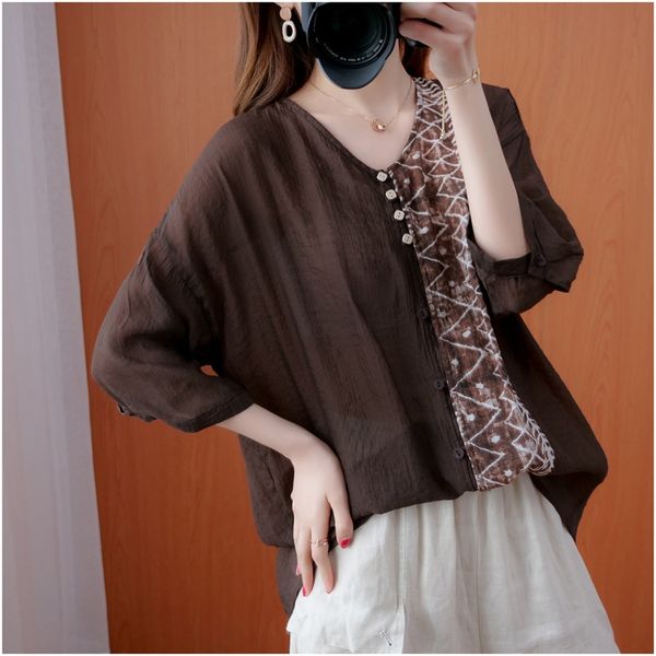 large size women's slim cotton and linen shirt western style corollary cotton and linen short sleeve loose fat mm all-match shirt, White
large size women's slim cotton and linen shirt western style corollary cotton and linen short sleeve loose fat mm all-match shirt, White