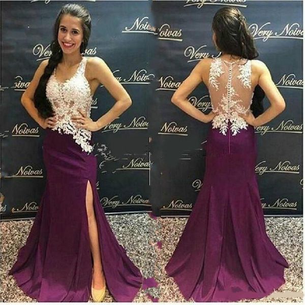 purple mermaid lace evening dresses crew plus size v neck sheer back side slits arabic evening dresses 2020 women formal party gown, Black;red
purple mermaid lace evening dresses crew plus size v neck sheer back side slits arabic evening dresses 2020 women formal party gown, Black;red