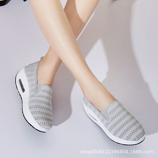 2019 summer breathable casual rocking shoes women's thick bottomed platform mom shoe cover foot lazy athletic shoes, Black
2019 summer breathable casual rocking shoes women's thick bottomed platform mom shoe cover foot lazy athletic shoes, Black