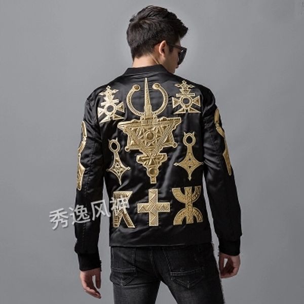 mens black/white golden totem applique event/stage performance short fashion jacket/studio/asia size, Black;brown
mens black/white golden totem applique event/stage performance short fashion jacket/studio/asia size, Black;brown