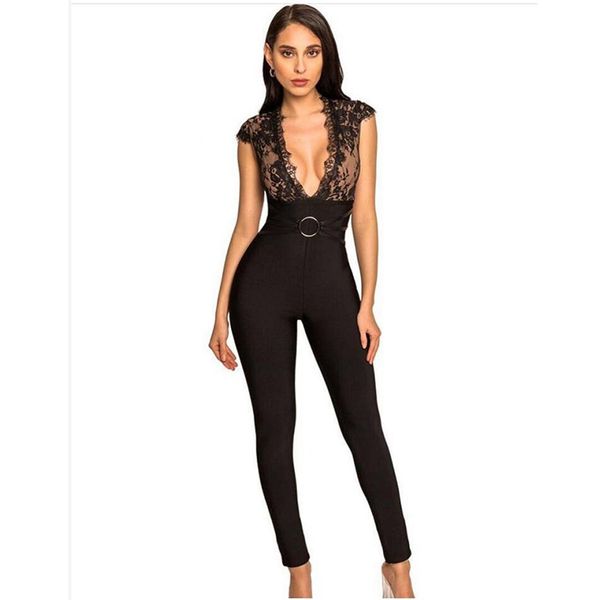 summer deep v neck patchwork lace bodysuits full length women bandage bodysuits celebrity party club bodycon vestido, Black;white
summer deep v neck patchwork lace bodysuits full length women bandage bodysuits celebrity party club bodycon vestido, Black;white