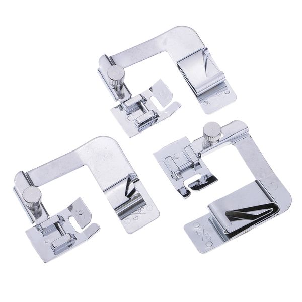 3pcs stainless steel sewing presser feet rolled hem foot (1/2 inch, 3/4 inch, 1 inch) for most sewing machine, Black
3pcs stainless steel sewing presser feet rolled hem foot (1/2 inch, 3/4 inch, 1 inch) for most sewing machine, Black
