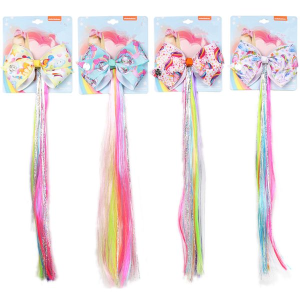 5pcs/lot kids cute hair clip girls unicorn cartoon print hair bows with colorful wig hairpin accessories, Slivery;white
5pcs/lot kids cute hair clip girls unicorn cartoon print hair bows with colorful wig hairpin accessories, Slivery;white