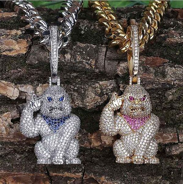 14k iced out diamond gorilla ape pendant necklace with big locked bling micro pave cubic zirconia simulated diamonds only pendant, Silver
14k iced out diamond gorilla ape pendant necklace with big locked bling micro pave cubic zirconia simulated diamonds only pendant, Silver
