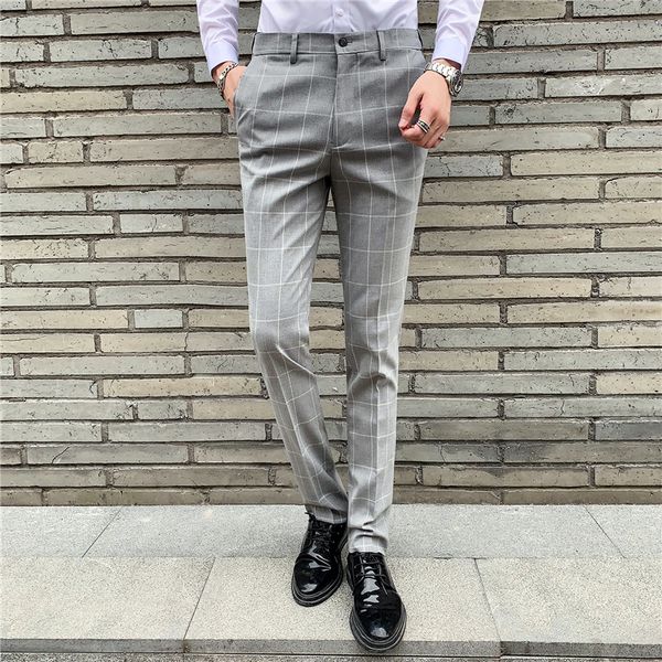black gray plaid dress pants slim fit pantalones hombre business pantalon homme classique men suit pants formal mens p41, White;black
black gray plaid dress pants slim fit pantalones hombre business pantalon homme classique men suit pants formal mens p41, White;black