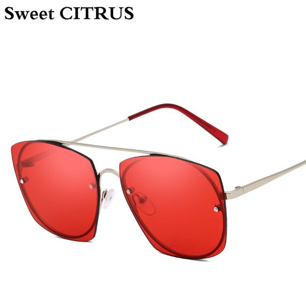 sweet citrus clear lens square women men sunglasses vintage brand design double beam rimless sun glasses for female metal shades, White;black
sweet citrus clear lens square women men sunglasses vintage brand design double beam rimless sun glasses for female metal shades, White;black