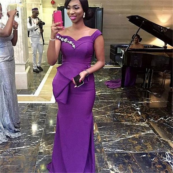 purple 2019 arabic african mermaid evening dresses sweetheart off shoulder beaded ruffles elastic satin prom gown evening dress custom made, Black;red
purple 2019 arabic african mermaid evening dresses sweetheart off shoulder beaded ruffles elastic satin prom gown evening dress custom made, Black;red