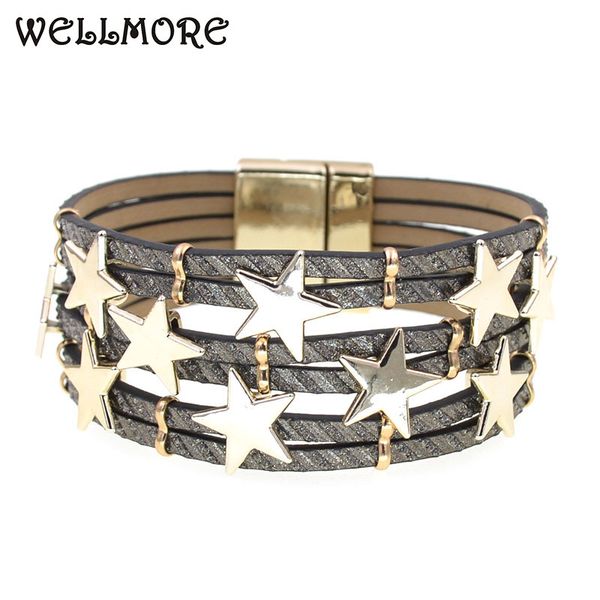 wellmore women trendy bracelets leather bracelets metal stra charm for women fashion jewelry wholesale, Golden;silver
wellmore women trendy bracelets leather bracelets metal stra charm for women fashion jewelry wholesale, Golden;silver