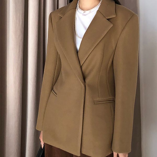 lanmrem 2019 autumn and winter new casual fashion women loose plus temperament solid color dark buckle suit woolen coat tc789, Black
lanmrem 2019 autumn and winter new casual fashion women loose plus temperament solid color dark buckle suit woolen coat tc789, Black