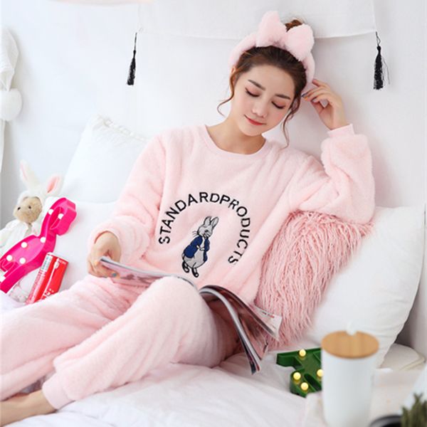 flannel sleepwear winter pajamas sets thick warm female suit long sleeve, Blue;gray
flannel sleepwear winter pajamas sets thick warm female suit long sleeve, Blue;gray