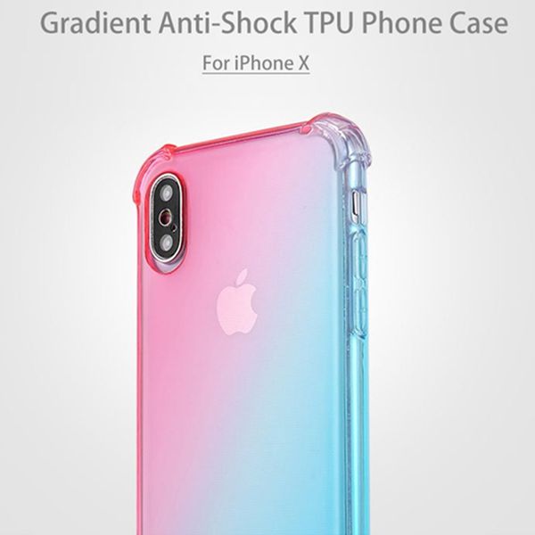 

gradient colors anti shock airbag clear cases for iphone 11 pro max xr xs 8 7plus 6s for samsung s10 s9 note 9