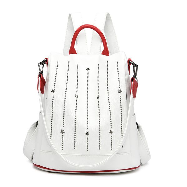 summer rivet fashion pu leather anti-thief backpack large capacity school bag for teenager girls multifunction casual sac a dos
summer rivet fashion pu leather anti-thief backpack large capacity school bag for teenager girls multifunction casual sac a dos