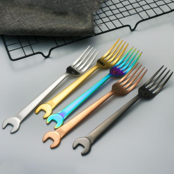 stainless steel wrench shape fork spoon dinner fruit dessert long tableware forks tool picnic bento accessories
stainless steel wrench shape fork spoon dinner fruit dessert long tableware forks tool picnic bento accessories