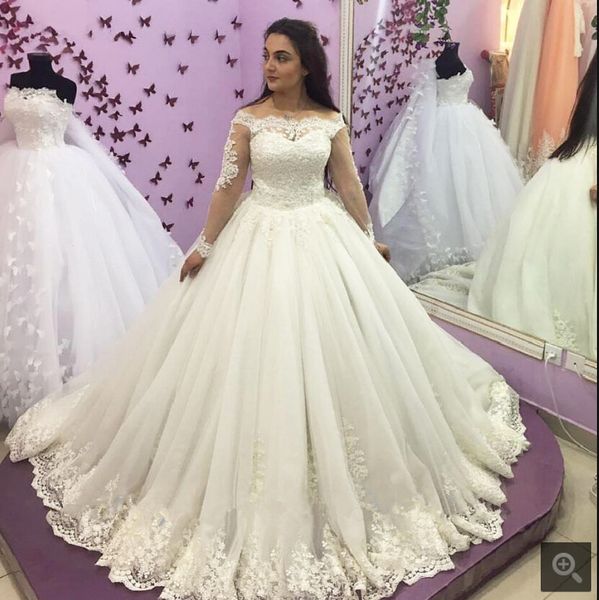 robe de mariage long sleeve modest wedding dress off the shoulder lace appliques beaded saudi arabia bridal gowns selling wedding, White
robe de mariage long sleeve modest wedding dress off the shoulder lace appliques beaded saudi arabia bridal gowns selling wedding, White