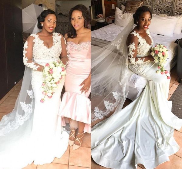 plus size african mermaid wedding dresses pearls lace gorgeous bridal gowns sheer neck long sleeves court train vestidos de novia designer, White
plus size african mermaid wedding dresses pearls lace gorgeous bridal gowns sheer neck long sleeves court train vestidos de novia designer, White