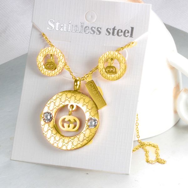 18k gold fa hion party jewelry tainle teel gold ilver ro e gold luxury charm necklace women jewelry et, Silver
18k gold fa hion party jewelry tainle teel gold ilver ro e gold luxury charm necklace women jewelry et, Silver