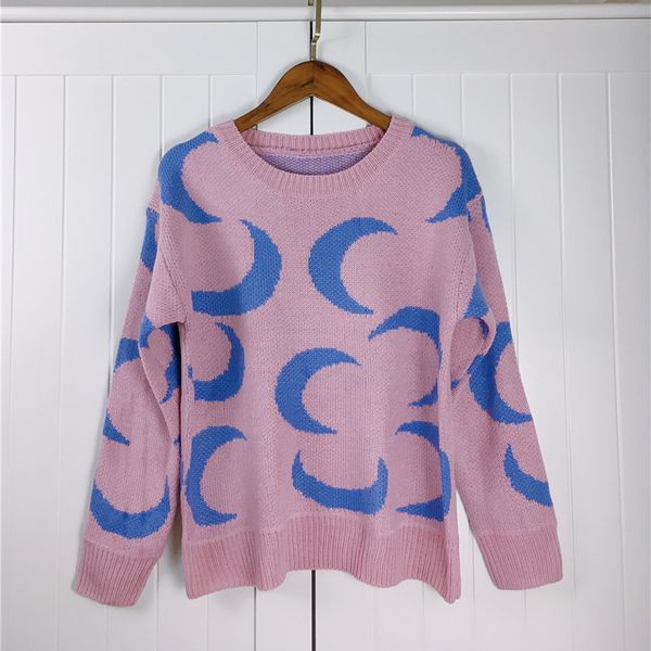 pink sweater 2019 autumn winter loaded moon sweater female knitted long sleeve round neck pullover color matching loose wear
pink sweater 2019 autumn winter loaded moon sweater female knitted long sleeve round neck pullover color matching loose wear
