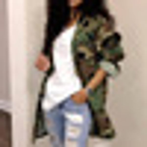 stylish women camouflage printclub party casual cool long coat jacket out wear, Black;brown
stylish women camouflage printclub party casual cool long coat jacket out wear, Black;brown