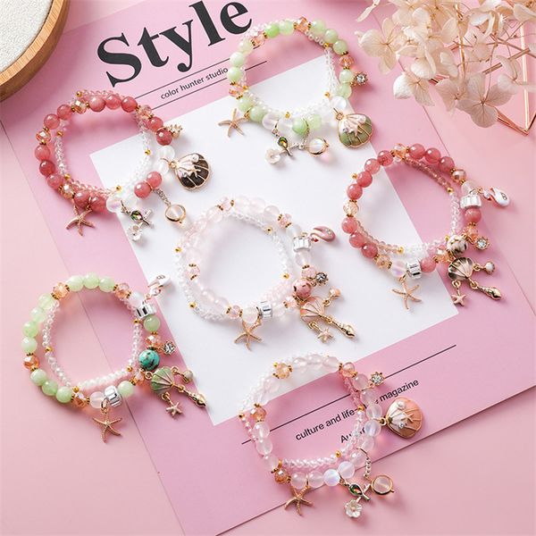 natural stone beads sea star shell flower crystal beads double bracelet personality crystal bracelet gift girl ladies jewelry, Black
natural stone beads sea star shell flower crystal beads double bracelet personality crystal bracelet gift girl ladies jewelry, Black