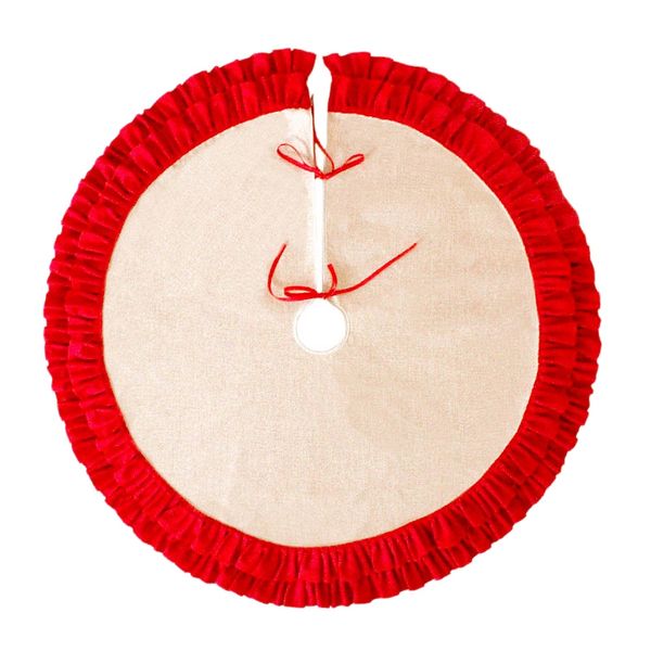 48 inch linen burlap christmas tree skirt plaid ruffle edge border round mat xmas décor
48 inch linen burlap christmas tree skirt plaid ruffle edge border round mat xmas décor