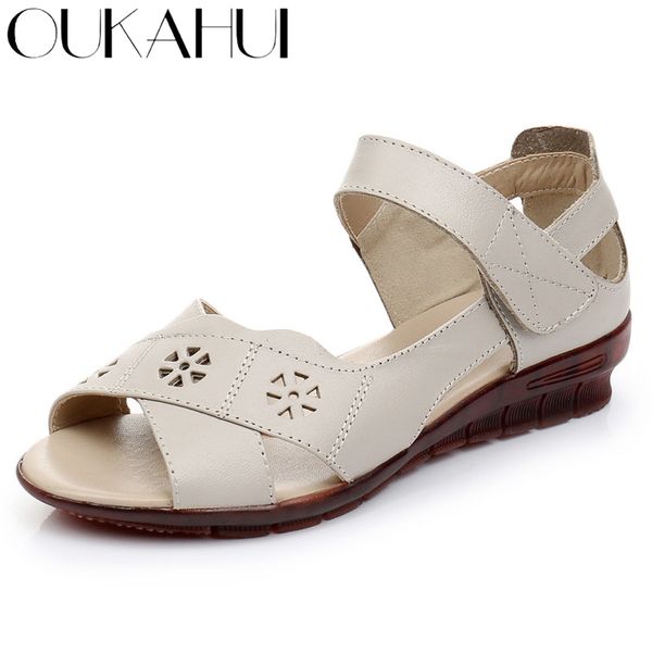 oukahui summer 2020 genuine leather female women's sandals shoes hook loop hollow out open toe ladies flat sandals woman soft, Black
oukahui summer 2020 genuine leather female women's sandals shoes hook loop hollow out open toe ladies flat sandals woman soft, Black