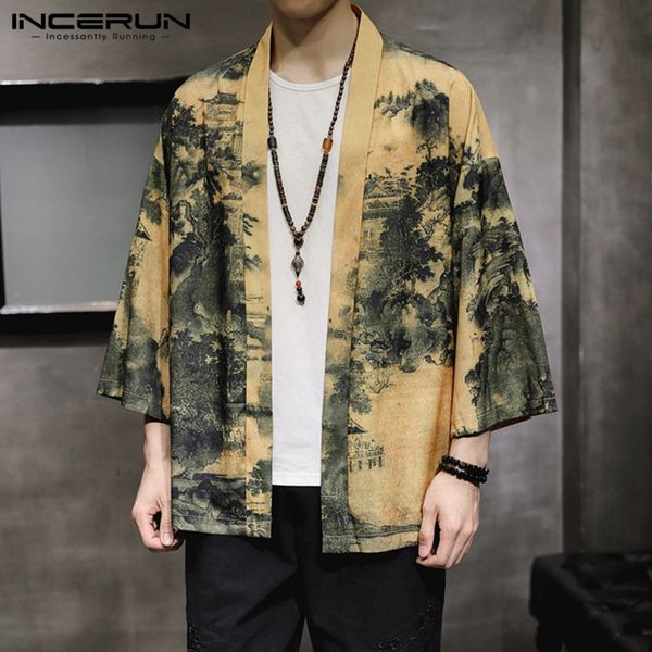 incerun men printing shirt streetwear casual kimono 3/4 sleeve open stitch vintage cardigan 2020 chinese style men shirts s-3xl, White;black
incerun men printing shirt streetwear casual kimono 3/4 sleeve open stitch vintage cardigan 2020 chinese style men shirts s-3xl, White;black