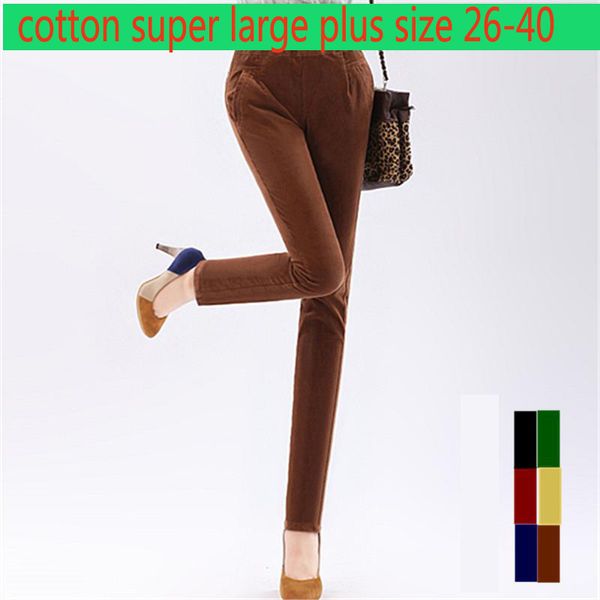 новая мода осень зима большой упругой высокой талией вельвет женщины повседневная полная длина высокое качество карандаш брюки плюс размер 2, Black;white 
новая мода осень зима большой упругой высокой талией вельвет женщины повседневная полная длина высокое качество карандаш брюки плюс размер 2, Black;white