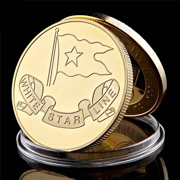 gold plated souvenir coin 1912 april 10-15 rms titanic victims coin of collection coin art metal craft